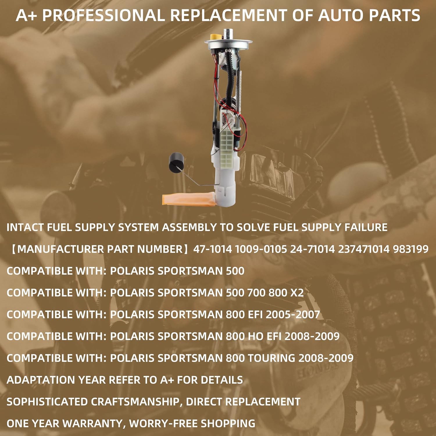 Electric Fuel Pump Assembly Compatible With Polaris Sportsman 500 700 800 X2 2005-2014 K31820