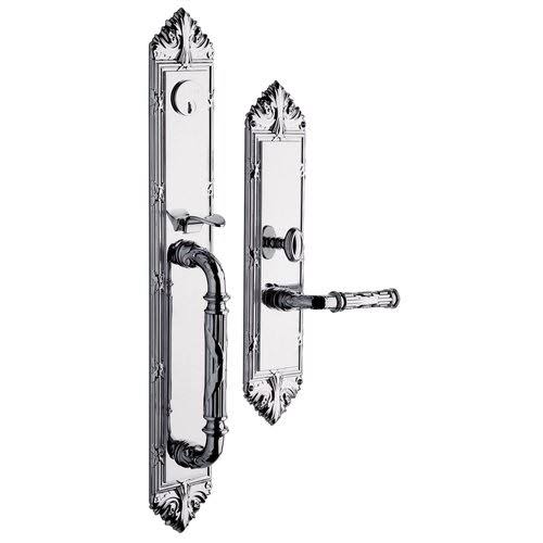 Satin Brass and Black Single Cylinder Mortise Handleset Trim Set J9214