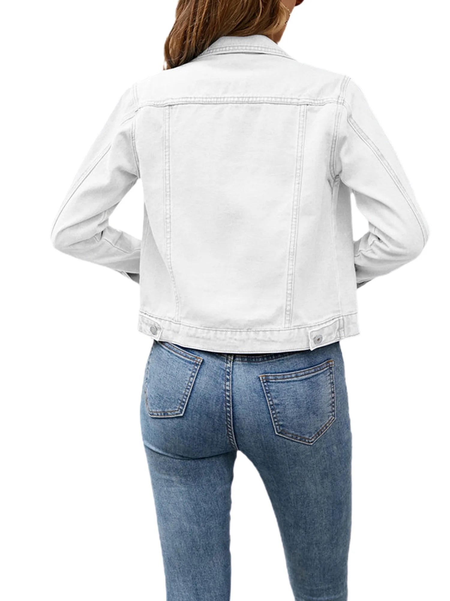 Women's Stretch Fitted Denim Jean Jacket T5645
