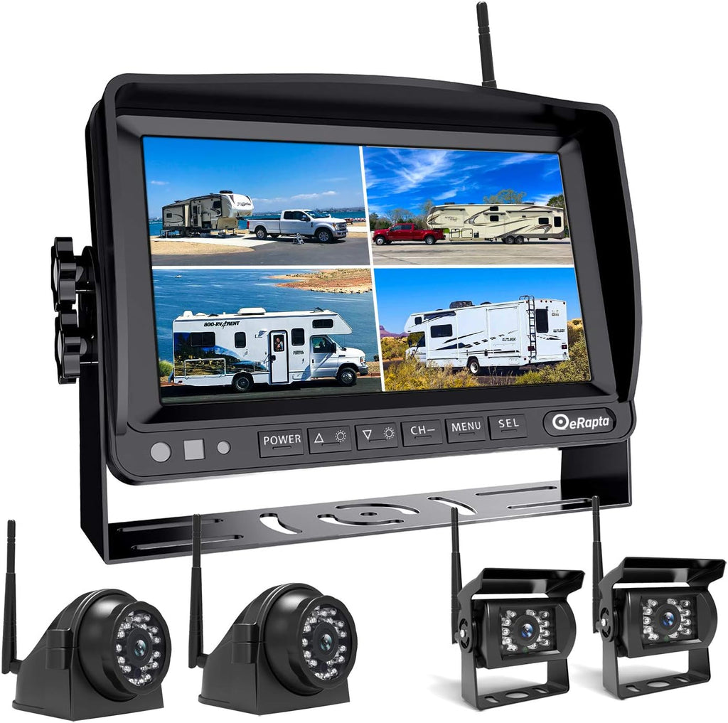 Wireless Backup Camera System with 7'' Monitor and 4 Channels, Black G23048