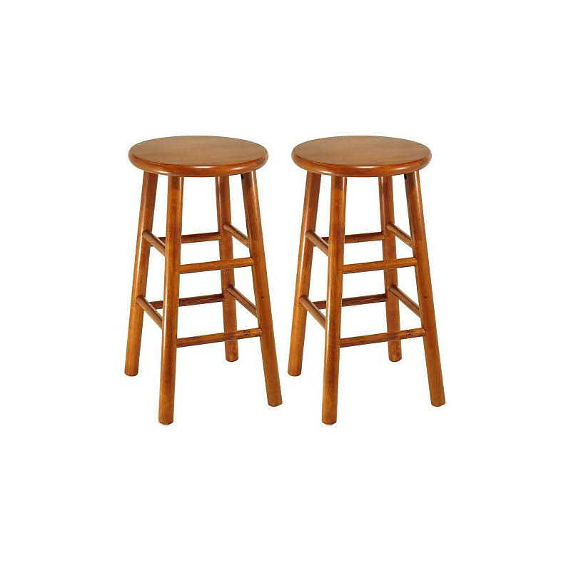 Cherry 24x22 Stool with Beveled Seat, Set of 2 O45066