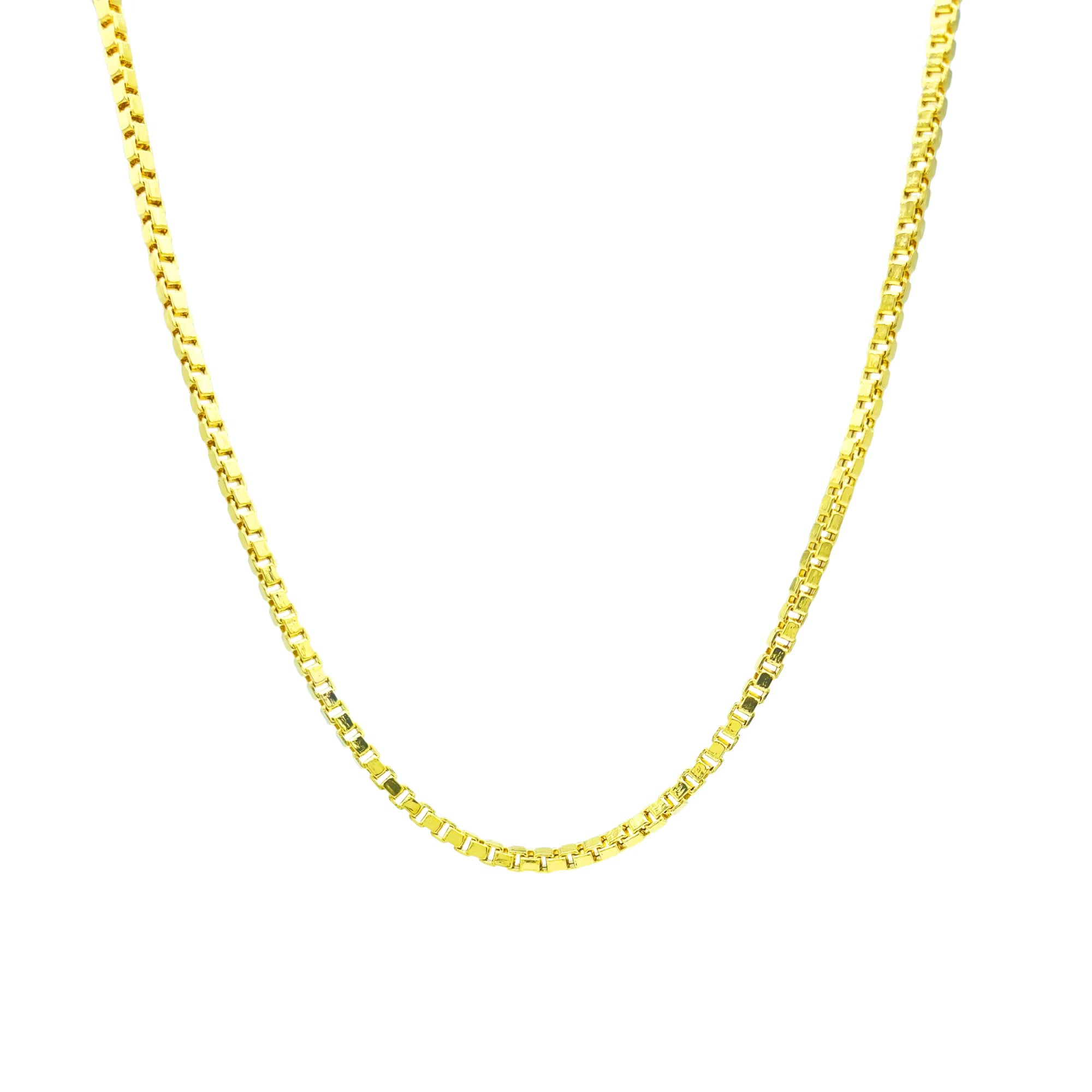 0.7mm 14K Yellow Gold Diamond Cut Box Pendant Chain Necklace 16" 18" 20" 22" 24" Z213