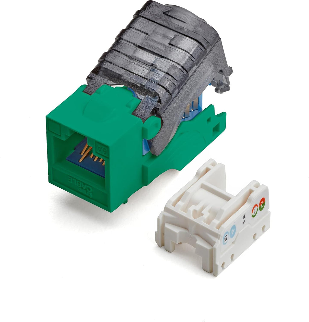 White Cat6A Toolless Keystone Jack, 12 Pack B682