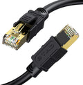 CAT8 Shielded Ethernet Cable 65ft 26AWG 40Gbps 2000MHz Gold Plated RJ45 Connector Pack of 2 O7418
