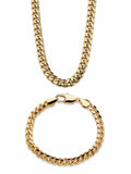 10.5 mm Curb-Link Bracelet and Chain Necklace 2-Piece Set I389244