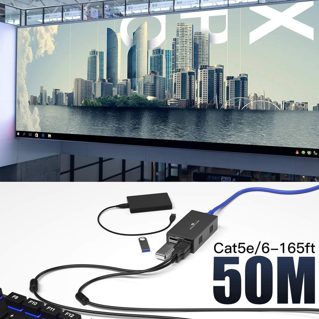 4-Port USB Hub 50m Over Ethernet Cat5e/6 K373