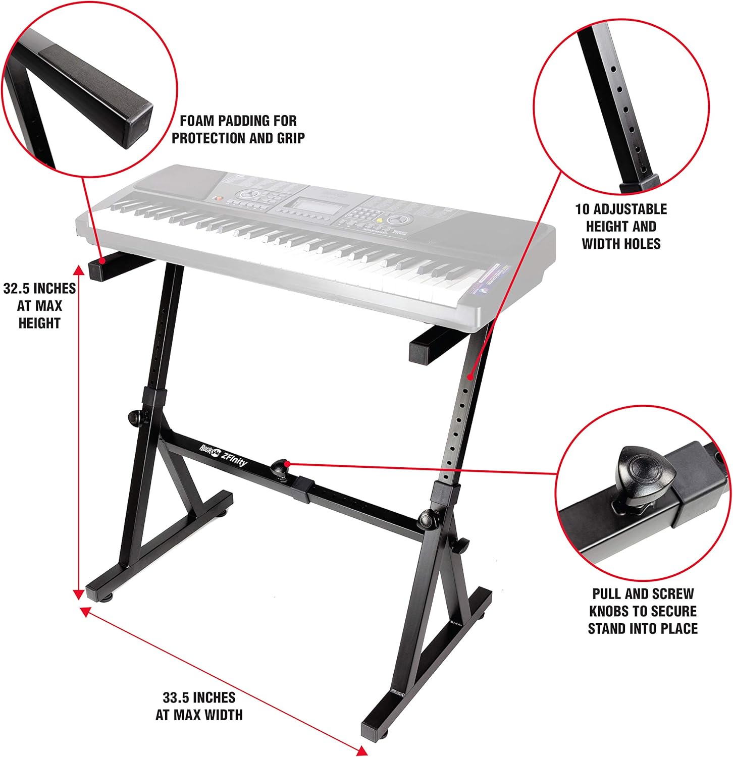 Z Style Adjustable Portable Keyboard Stand Pack of 2 Y355684