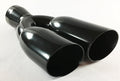 Black Stainless Steel Dual Round Slant Angle Exhaust Tip G4193