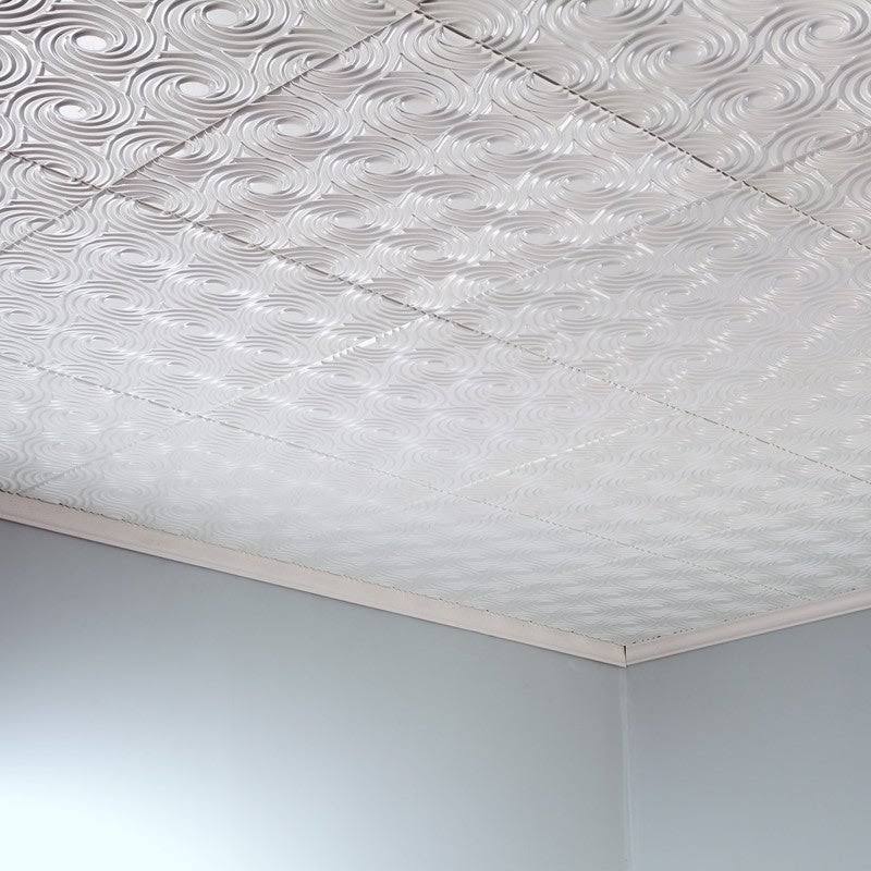 Matte White Glue Up Ceiling Tile 5 Pack J163532