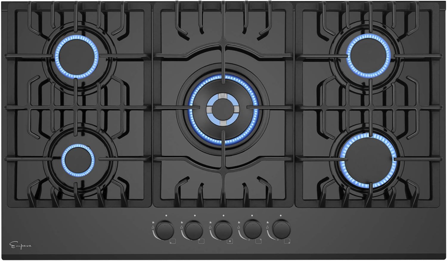 36 Inch Gas Cooktop with 5 Sealed Burners in Stainless Steel M760