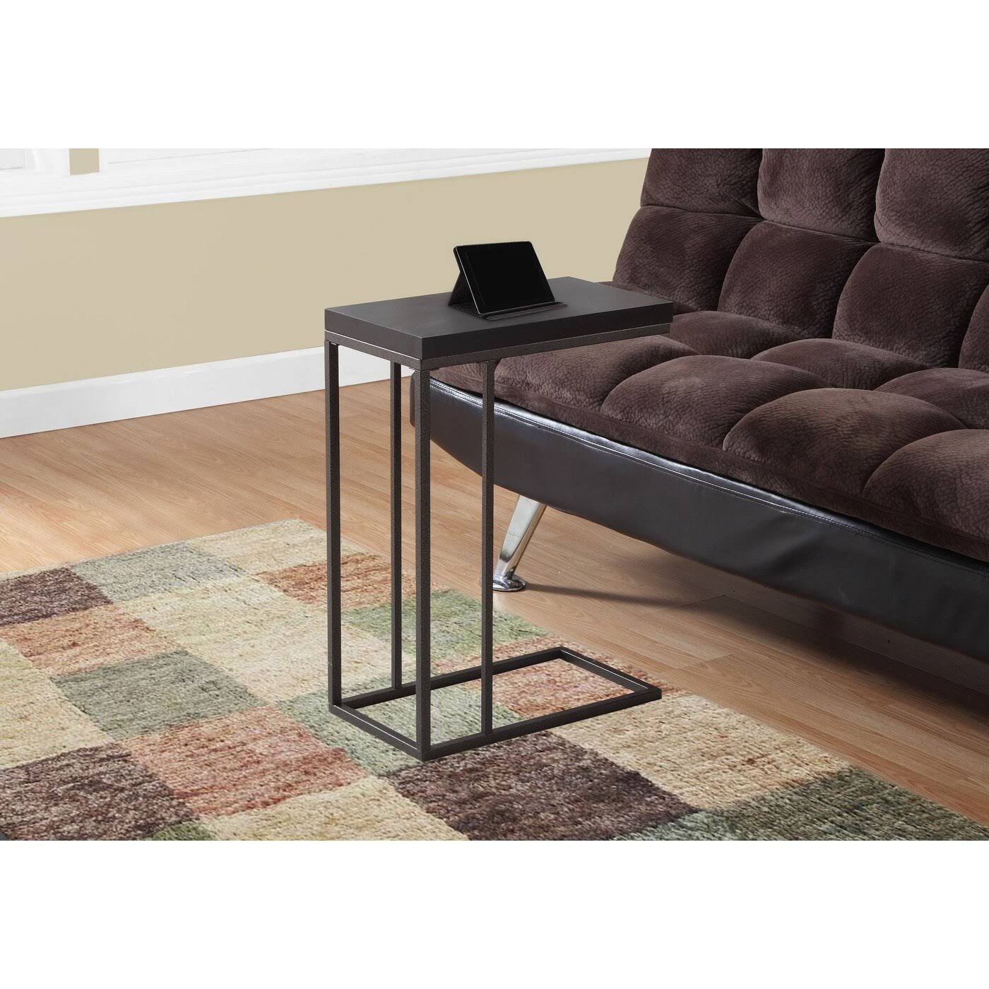 Cappuccino Brown and Black Rectangular Accent Table S6019
