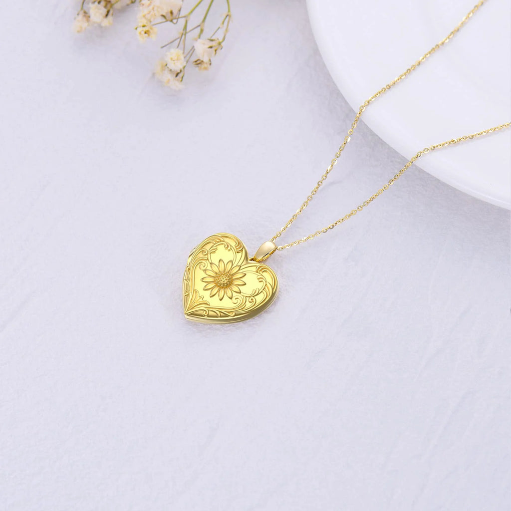 Sterling Silver Heart Locket Necklace D28608