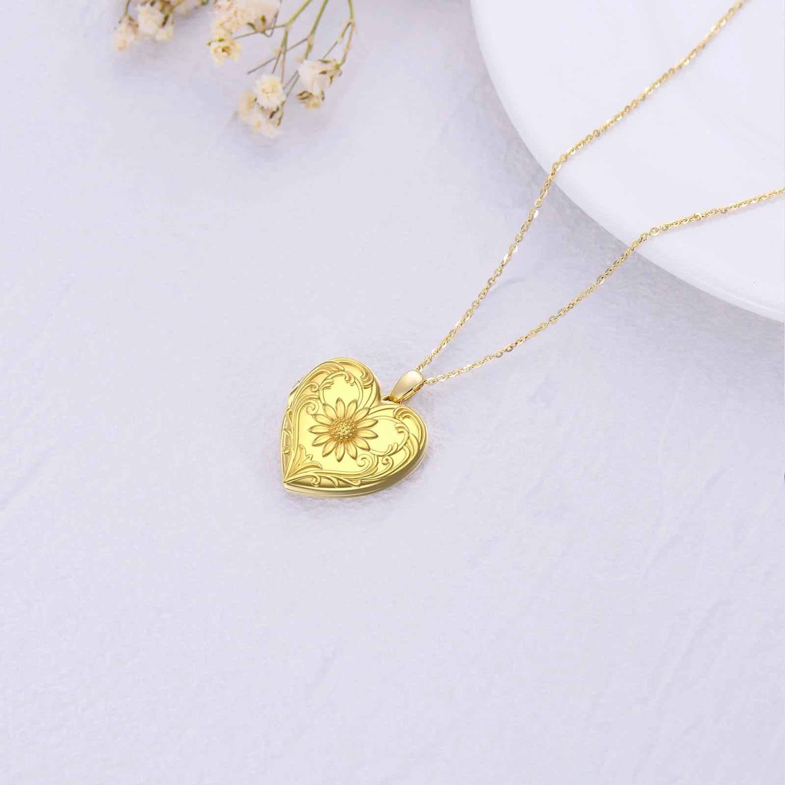 Sterling Silver Heart Locket Necklace D28608