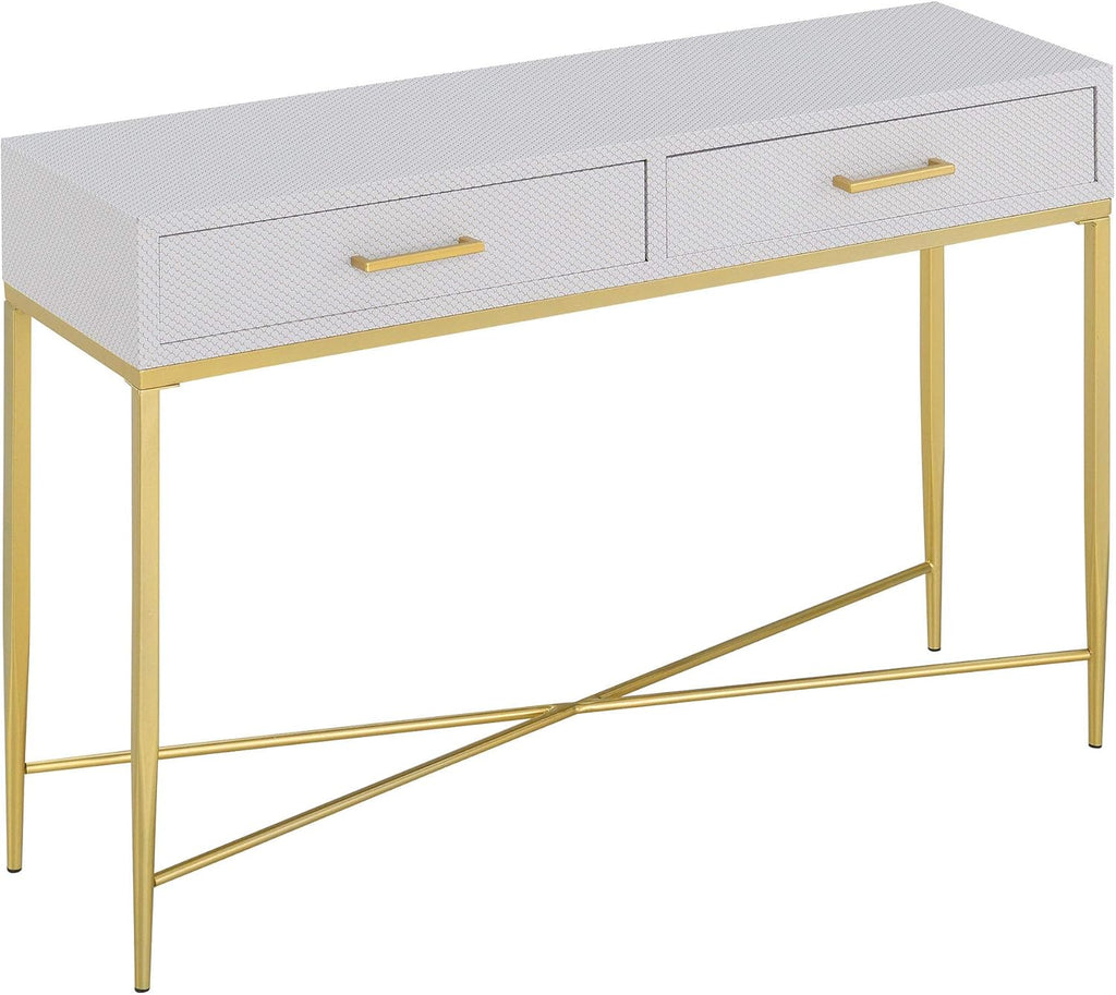 White Scallop Console Table L9936