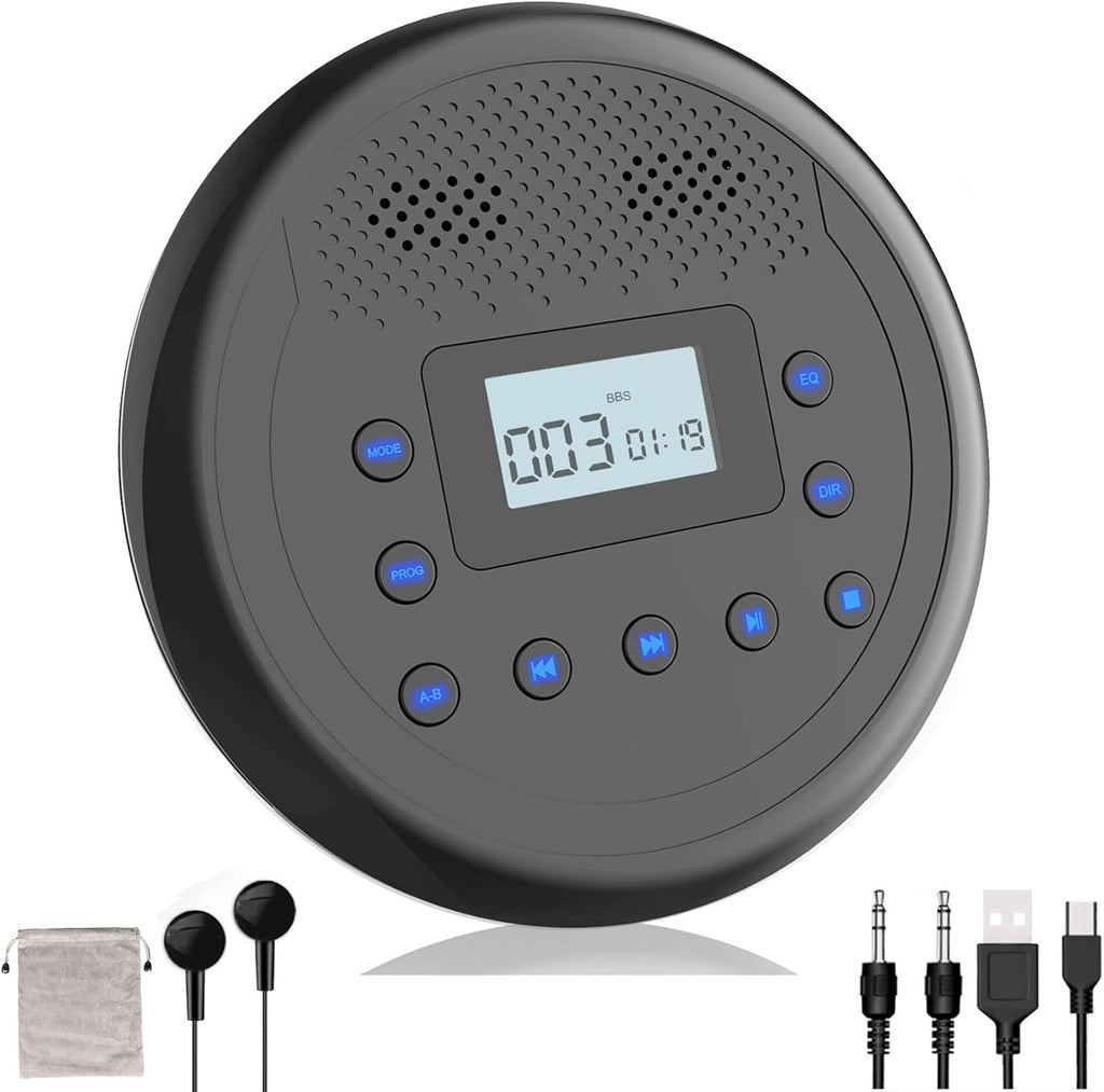 Portable CD Player with Built-in Speakers and Headphones S747418