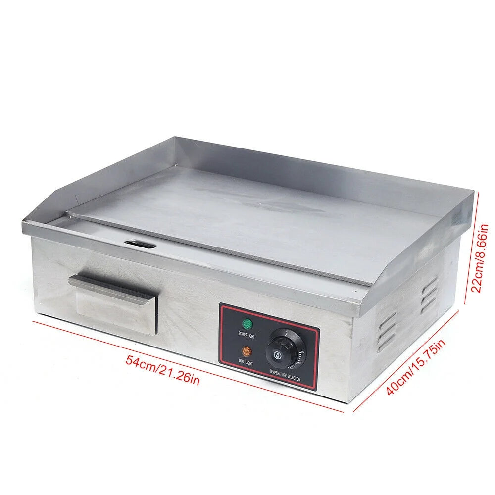 3000W 22'' Commercial Electric Griddle Flat Top Grill Stove Stainless Steel E5146
