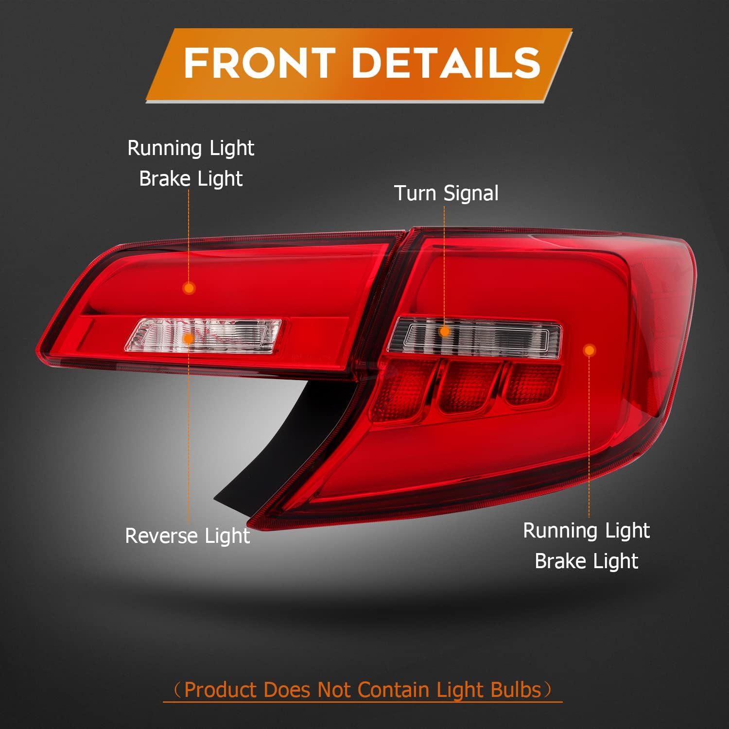 Tail Light Assembly Black Housing Red Lens F8132