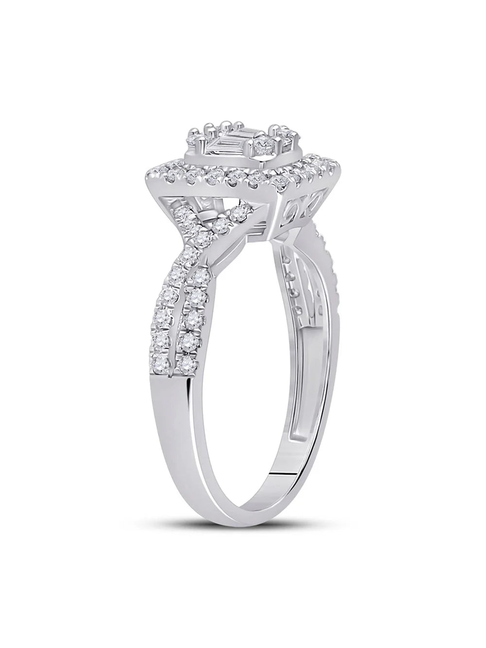 Baguette Diamond Square Ring 5/8 Cttw N40192