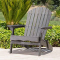 Dark Gray Solid Wood Folding Adirondack Chair U52678