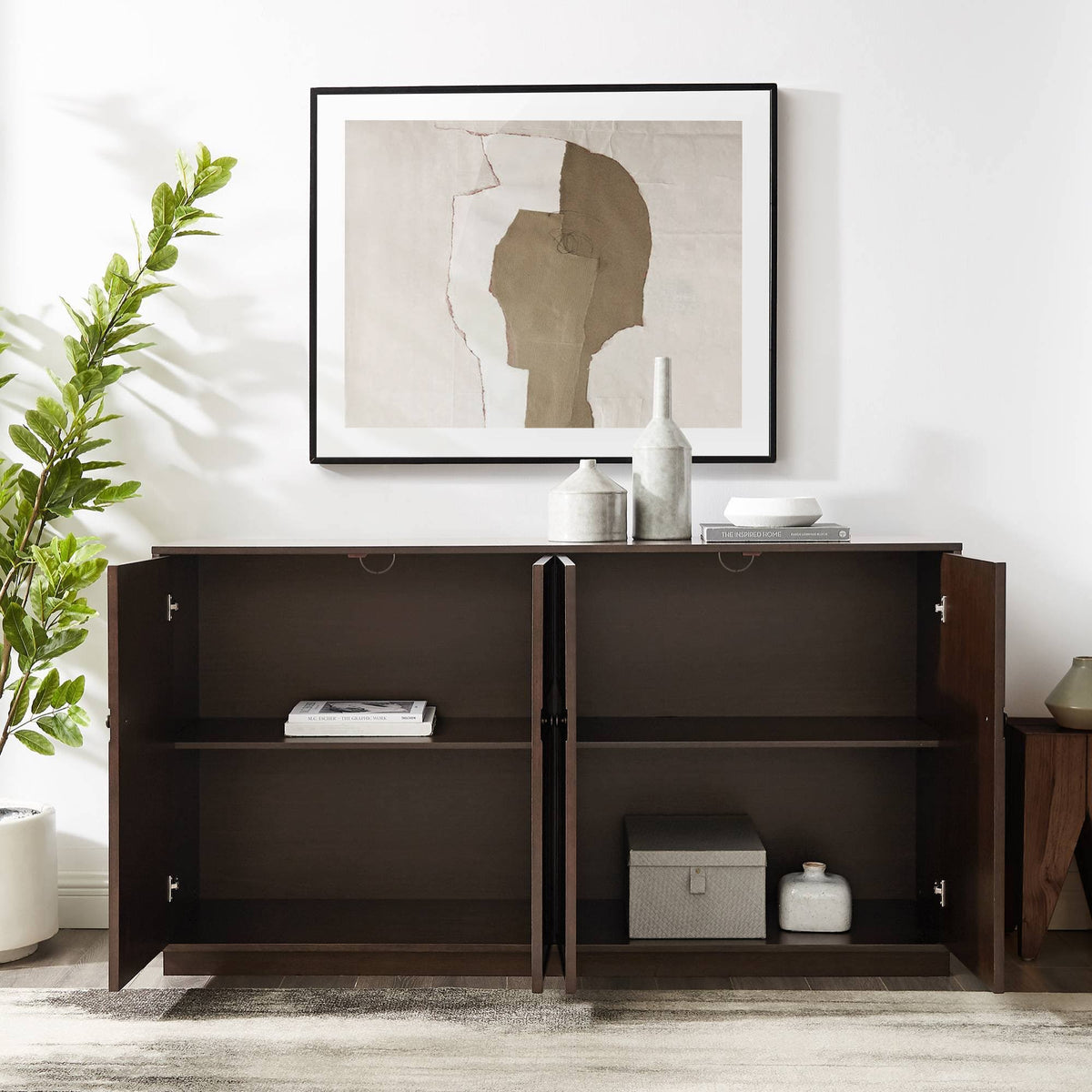 4 Door Sideboard Dark Brown Oak D8254