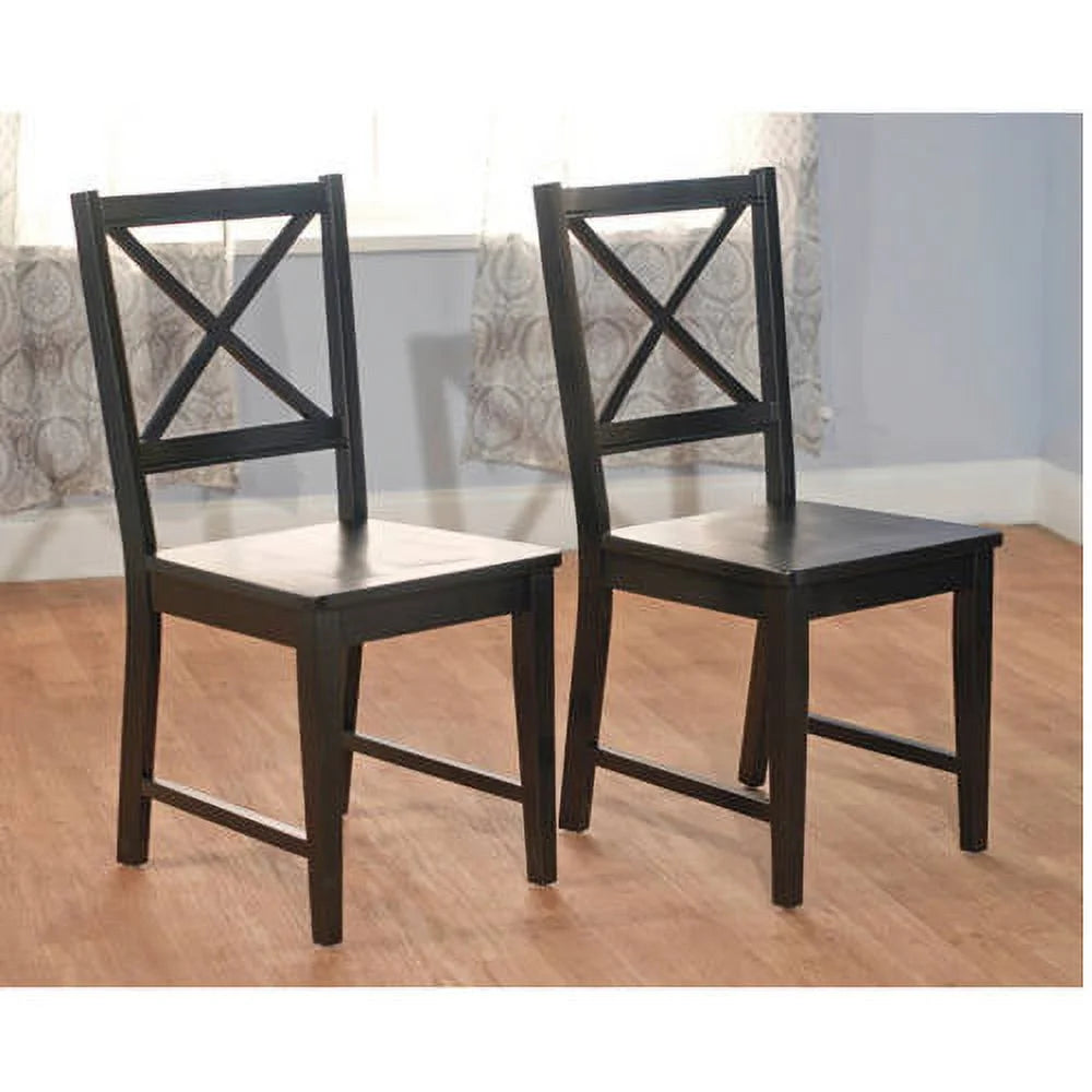 Black Cross-Back Chair, Set of 2 Q20822