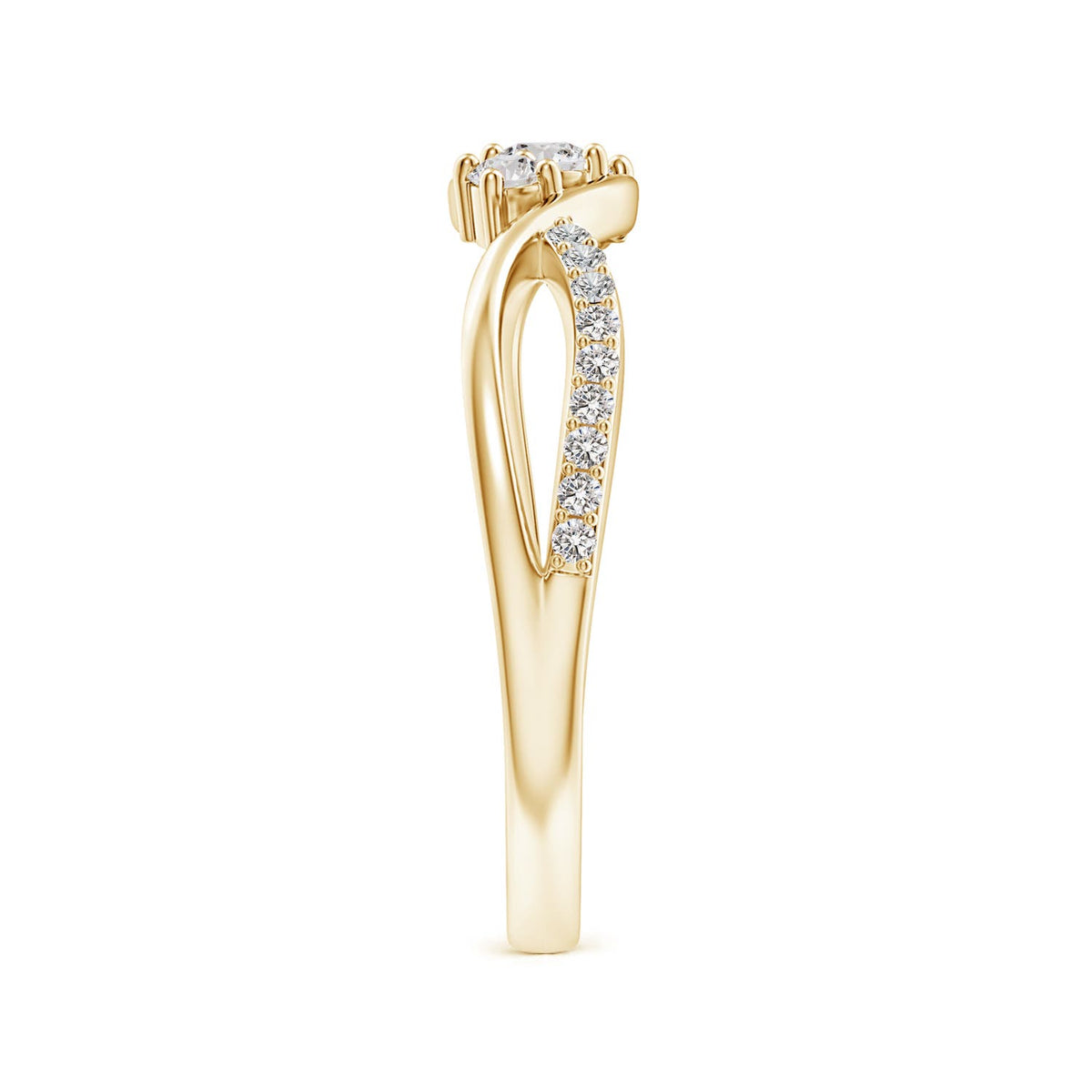 14K Yellow Gold White Diamond Infinity Ring K166593