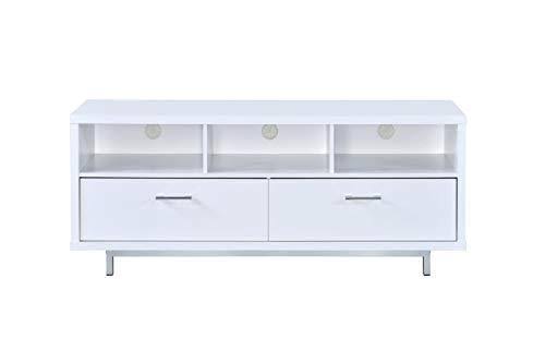 2-Drawer TV Console with 3 Storage Compartments White Q4216