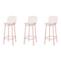 Rose Pink Gold and White Barstool Set of 3 K8019