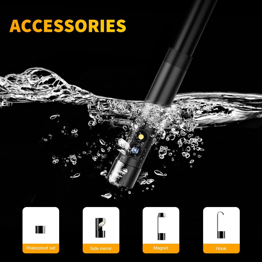 4.3 Inch 1080P HD IP67 Waterproof Inspection Camera with 8 LED Lights and 32GB Card H400