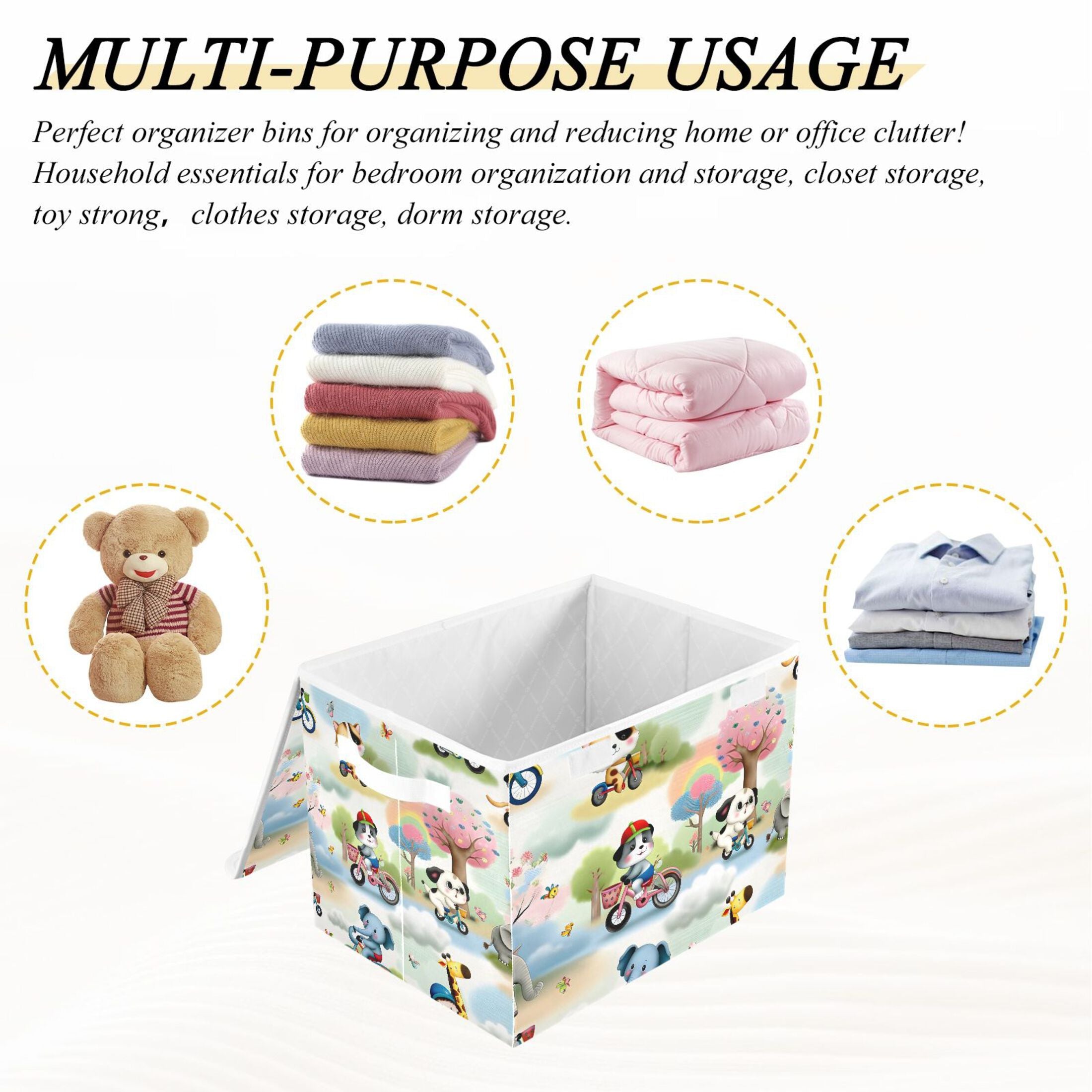 Foldable Storage Baskets with Lids W222