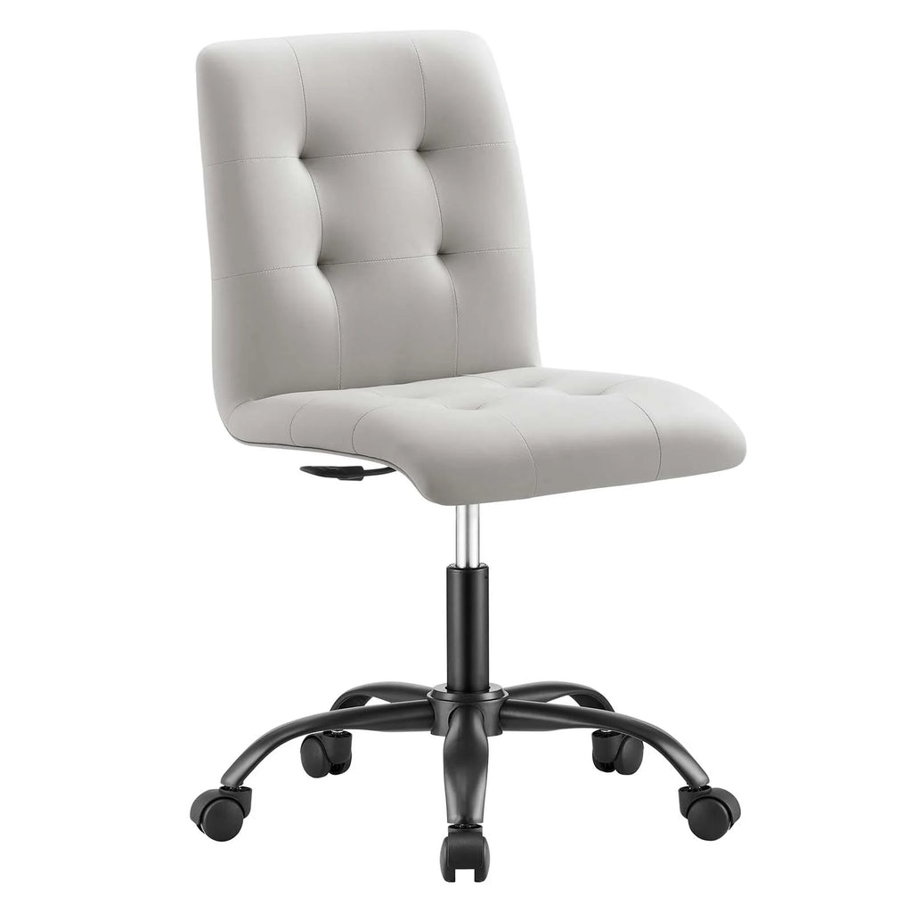 Black Light Gray Vegan Leather Office Chair U3298