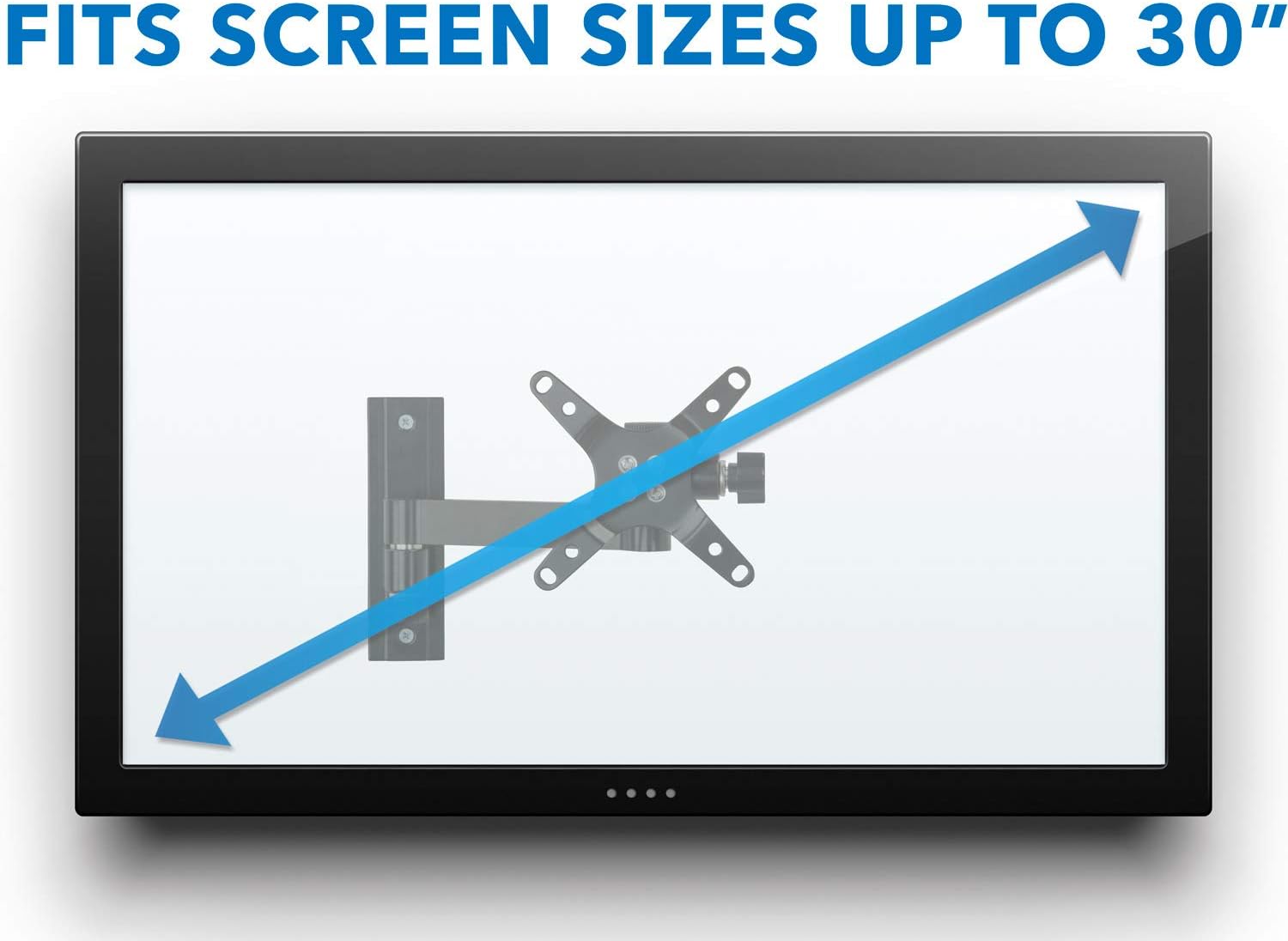 Full Motion VESA Monitor Wall Mount, 33 lb Capacity, Black, Pack of 2 V72987