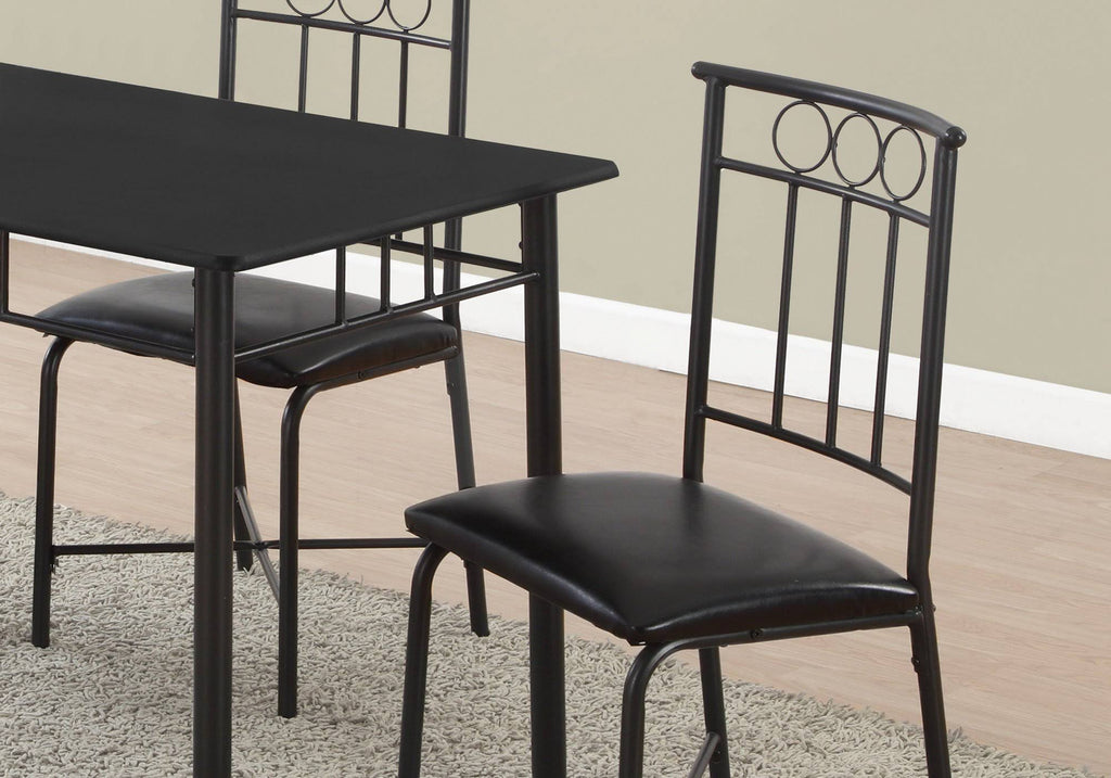 Black Metal Dining Set 5pcs F696