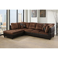 Chocolate Microfiber Corner Sectional Sofa with Storage Ottoman N447309