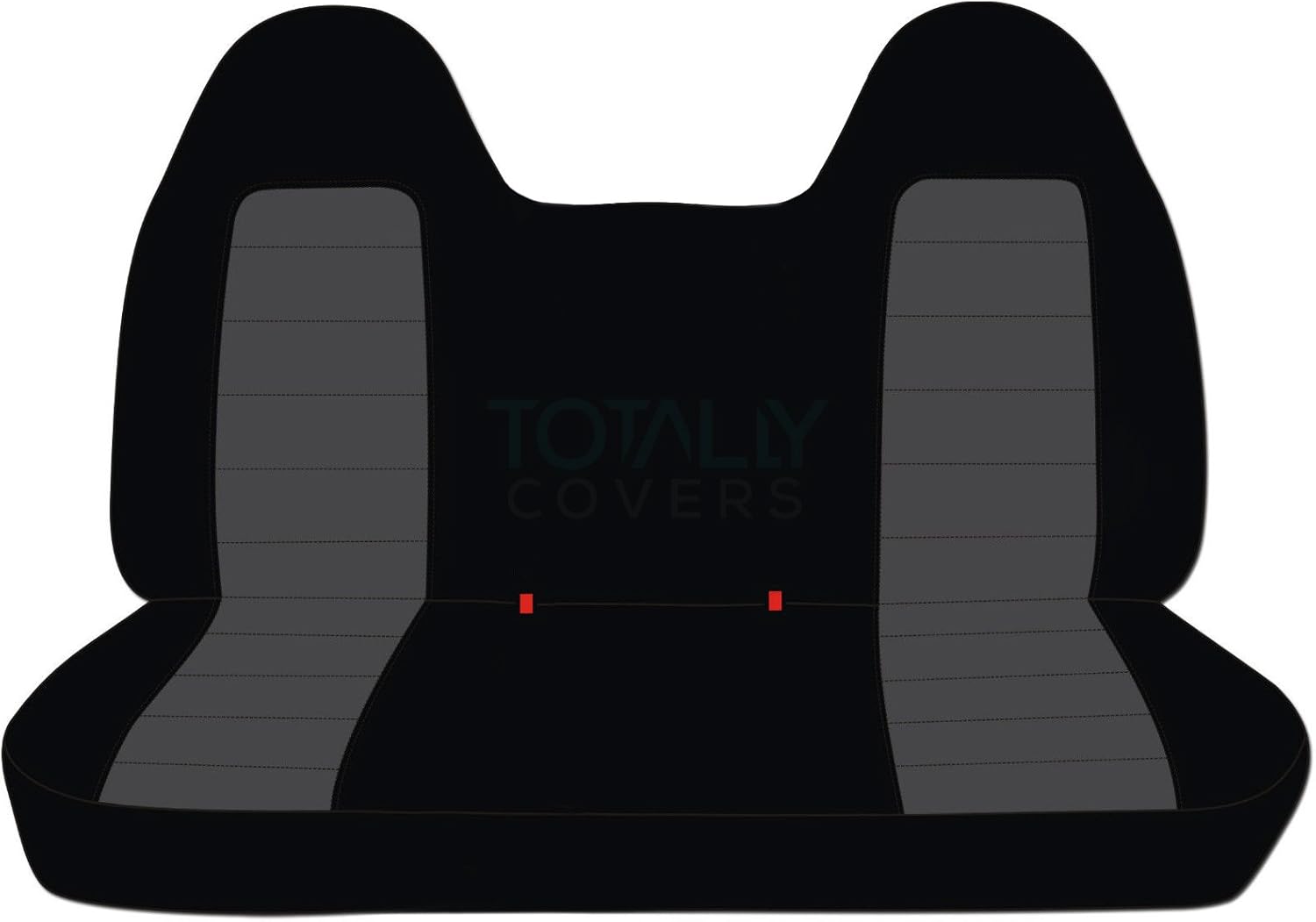 Black & Navy Blue Two-Tone Truck Seat Covers for 1999-2004 Ford F-150 Front Solid Bench with Molded Headrests A6533