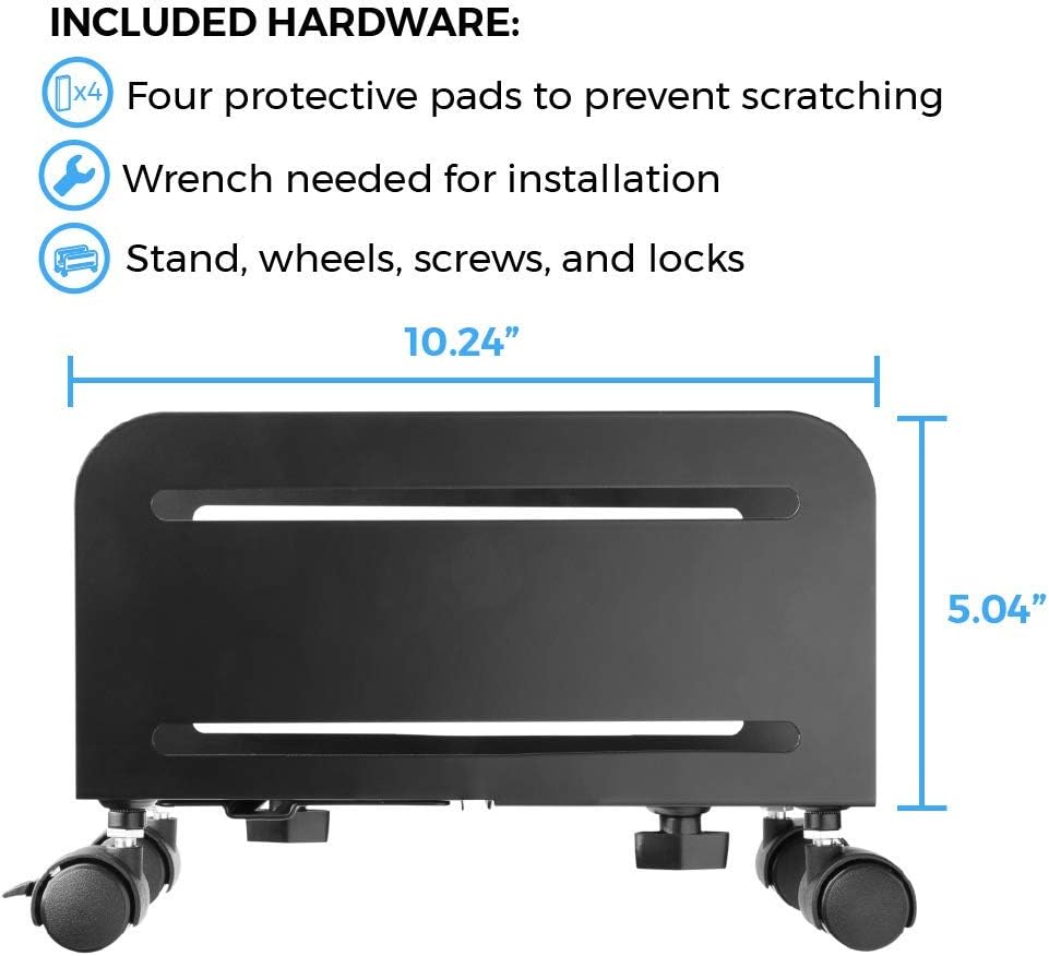 Adjustable Mobile PC Tower Stand Cart with Wheels L862482