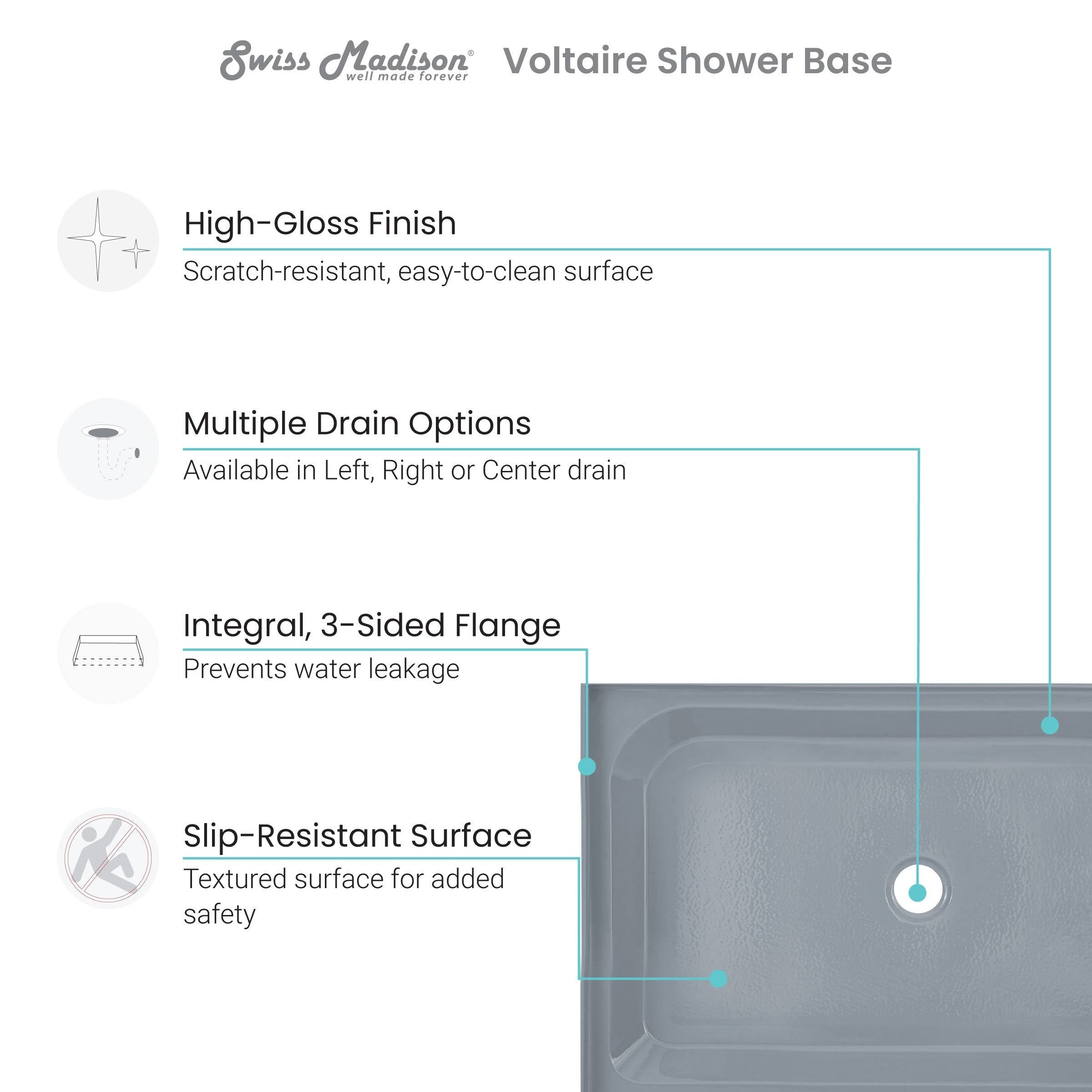 Gray Single Shower Base X38651