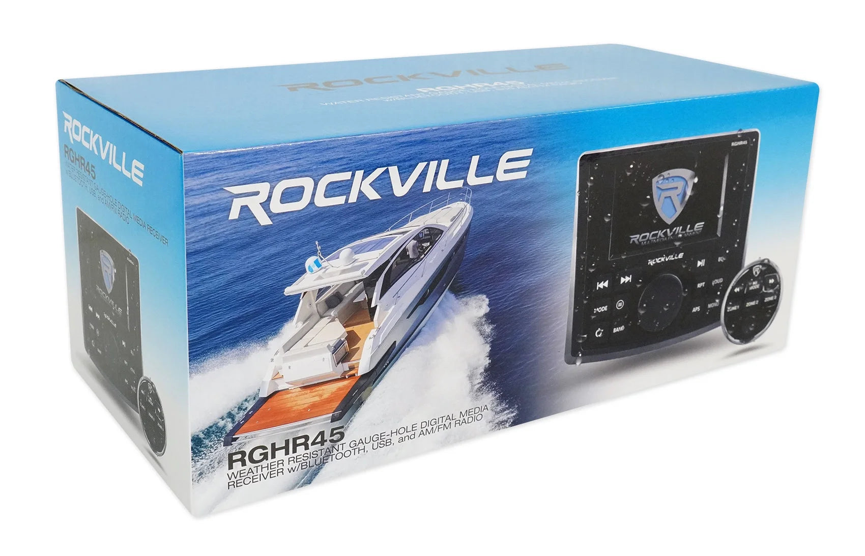4 Zone Marine Receiver with Bluetooth and 4 Black Tower Speakers R646