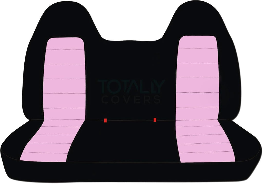 Black & Navy Blue Two-Tone Truck Seat Covers for 1999-2004 Ford F-150 Front Solid Bench with Molded Headrests A6533