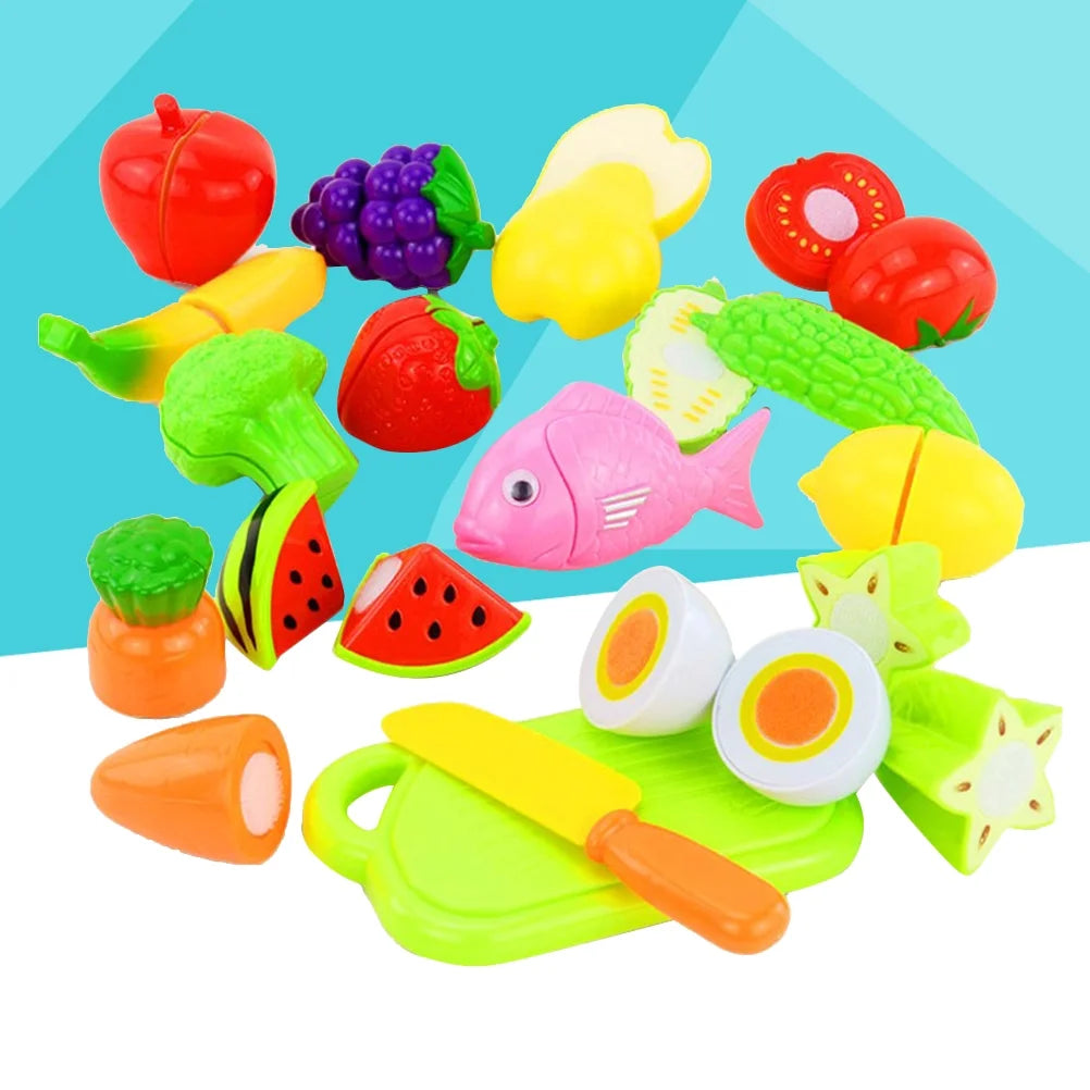 16pcs Cut Vegetables and Fruits Toys Set Y2091