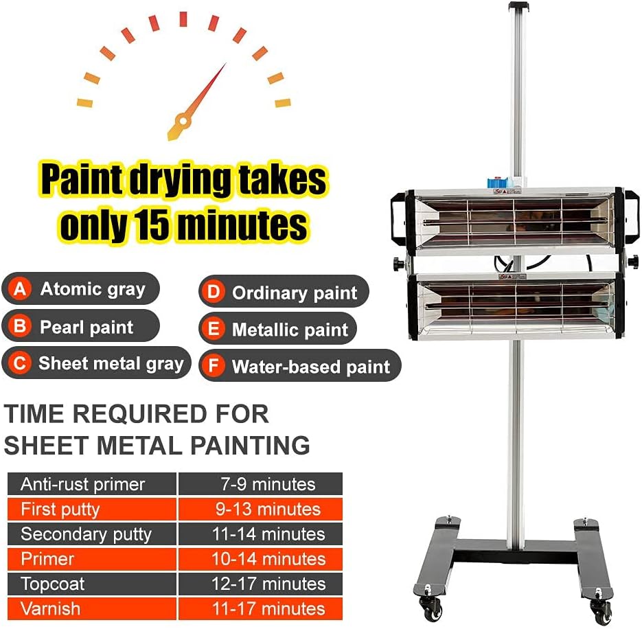 2000W Infrared Paint Curing Lamp with Stand V62702