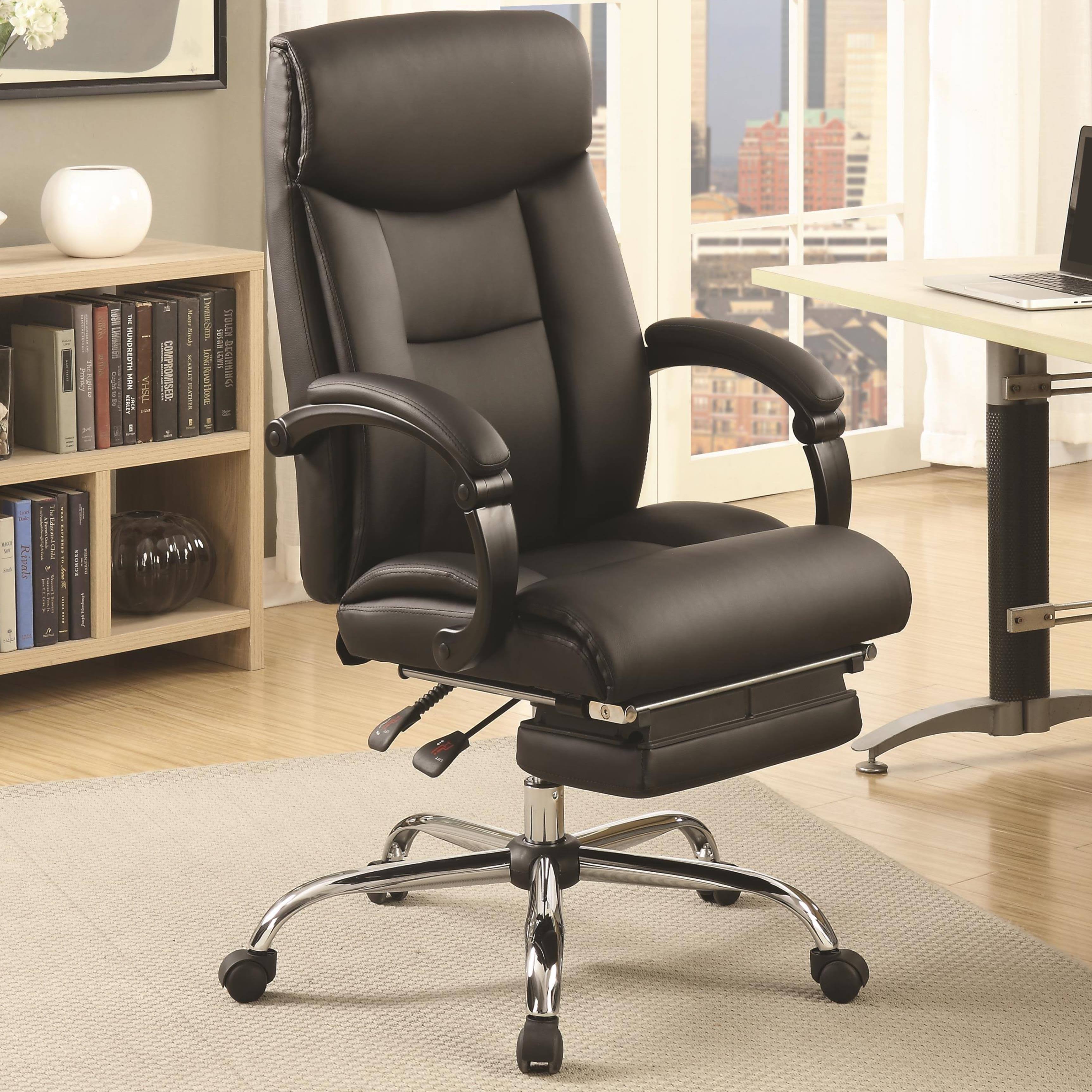 Adjustable Reclining Office Chair with Footrest (Black) B491814