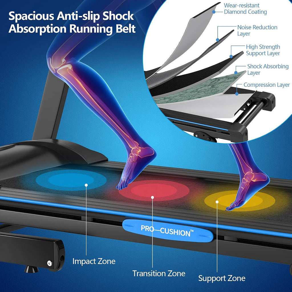 Folding Treadmill with 12 Preset Program and LCD Monitor Y1710