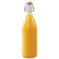 32 oz Clear Glass Bottle with Wire Bail Swing Top Lid U31349