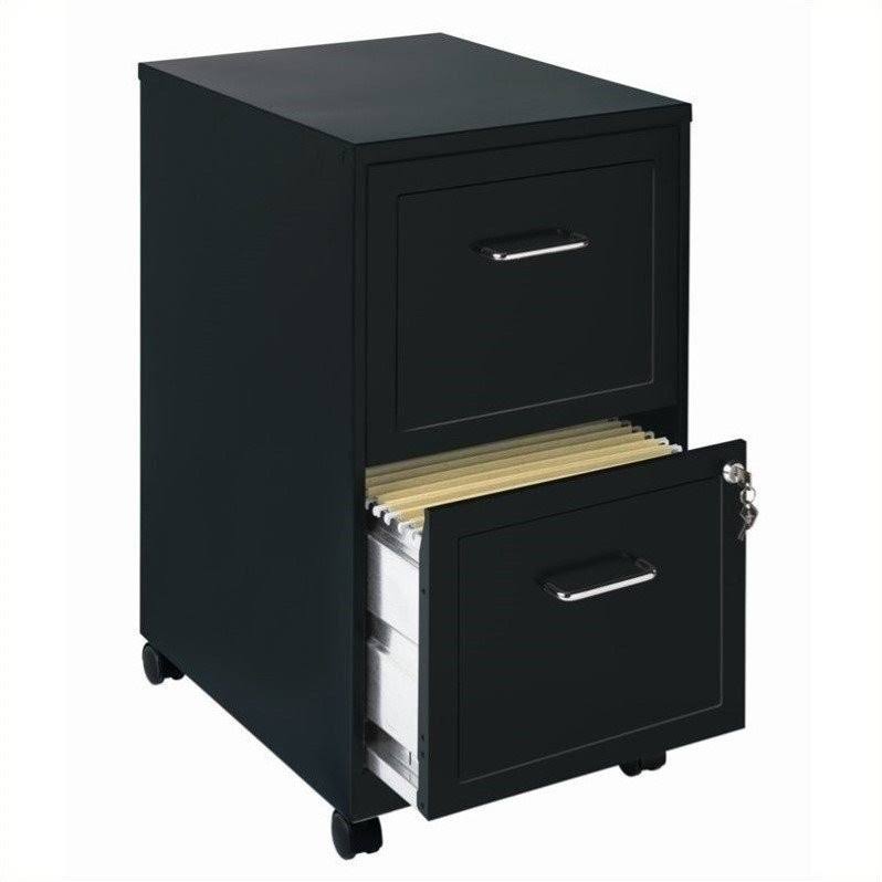 Black 2 Drawer Mobile File Cabinet J3195