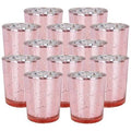 Mercury Glass Votive Candle Holder 4 inch Set of 12 Speckled Blush A985197