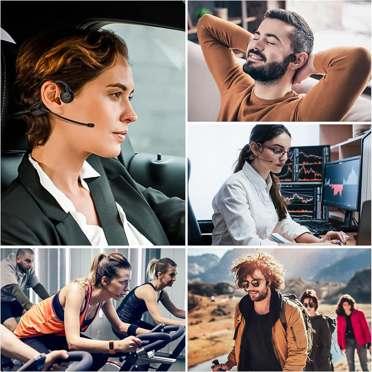 Bone Conduction Bluetooth 5.3 Wireless Headset with Mic, IPX7 Waterproof, Pack of 2 X89434