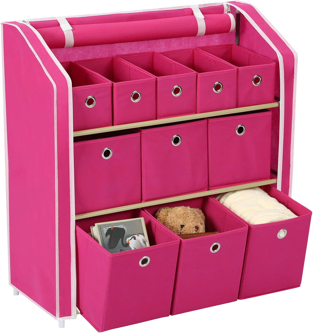 Turquoise 11 Drawers Storage Chest with Metal Frame R21243