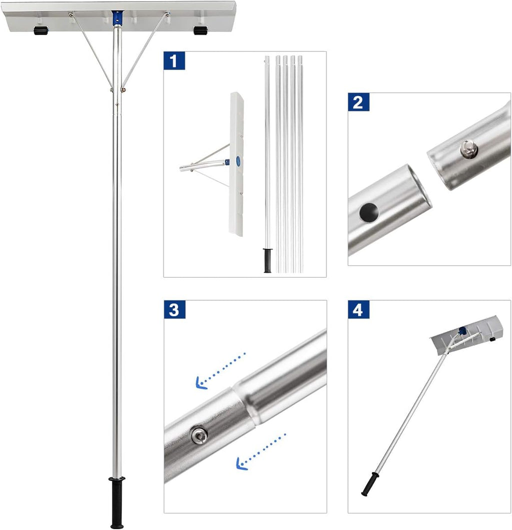 Aluminum Snow Rake, 26 inch Width Blade, Adjustable Handle, Pack of 2 Y716210