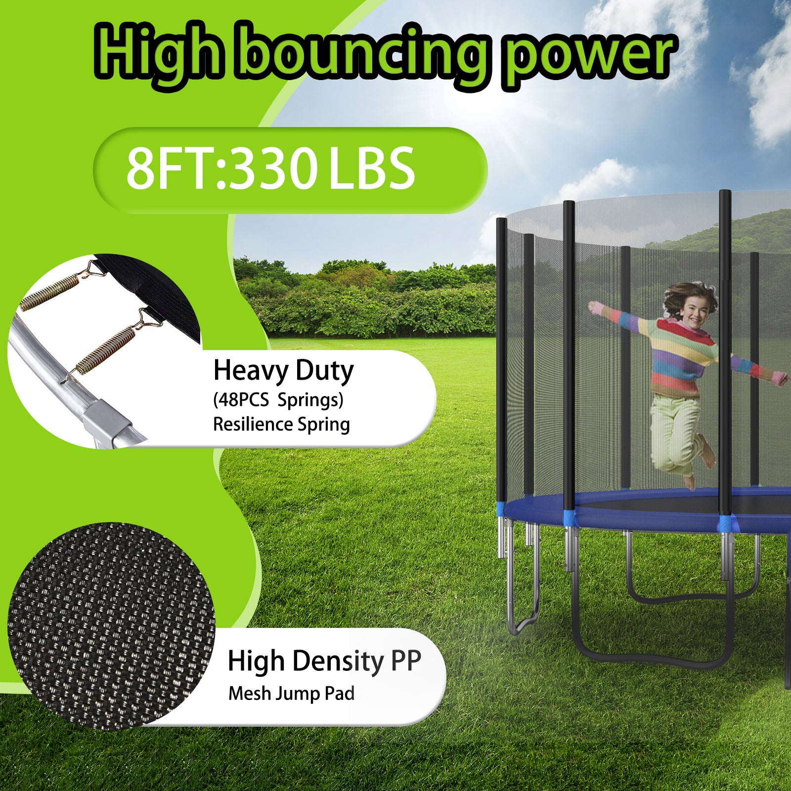 16Ft Trampoline with Safety Enclosure Net & Ladder R338786